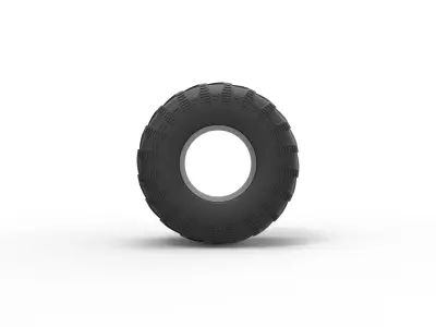 Monster Jam tire 2 Scale 1 to 25 3D print model