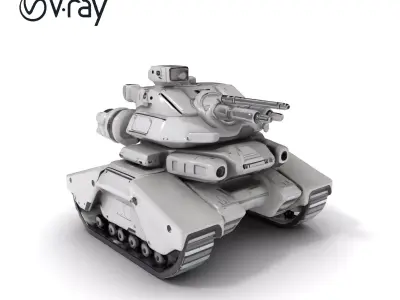 Futuristic Tank Model Pack with Detailed Armor Design Low-poly 3D model