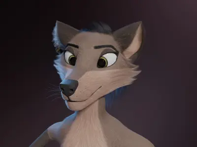 Sapphire Anthro Fox 3D model