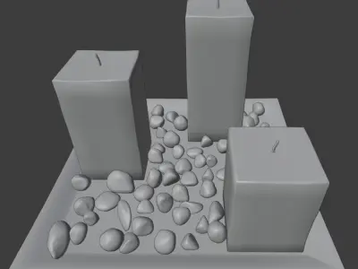 Three Candle Tray 3D model