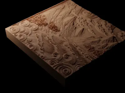 Delta CNC 3d Print High Relief Sand Casting 3D print model