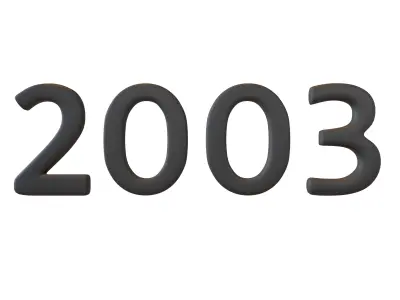Year Number 2003 v1 001 Low-poly 3D model