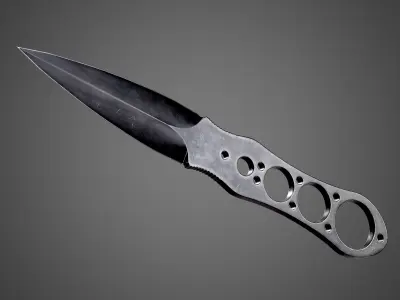 Knife Military Dagger AAA Game Ready Asset Low-poly 3D model