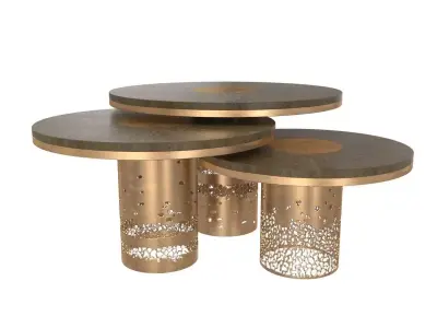 Round alem luxury handmade coffee table deniz tunc design 3D model