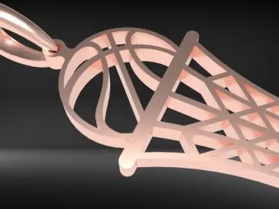 Basketball Net Necklace Pendant Charm Sport Jewelry 3D print model