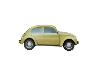 Ultimate Low Poly Bettle Car 3D Model Low-poly 3D model