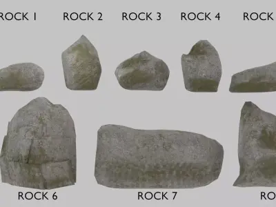 ROCK PACK LOW-POLY PBR 3D MODEL Low-poly 3D model