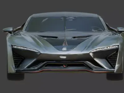 Luxury Silver Concept Hypercar 3D Model Low-poly 3D model
