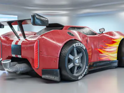 Stylized Racing Car Low-poly 3D model