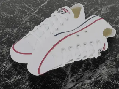 CONVERSE 3D SHOES - WHITE LOW  Low-poly 3D model