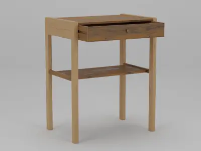 Bedside Table Teak and Oak Wood 44x30x55 Low-poly 3D model