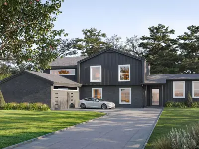 American House Model Realistic 3ds max and corona   Low-poly 3D model