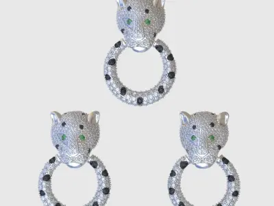 Earring and Pendant Set 3D printable model 0077 3D Model Pack