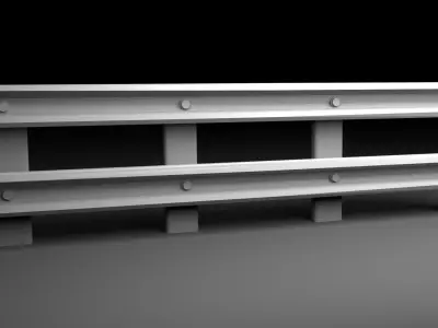 Guardrail railing Free low-poly 3D model