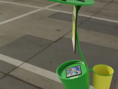 Information Station - Kiosk Low-poly 3D model