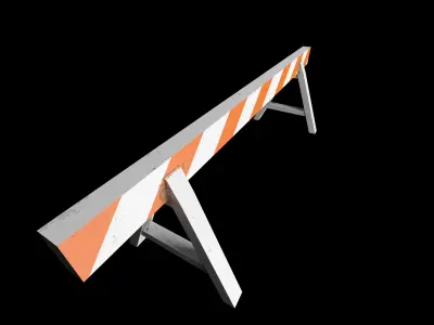 Roadblock bench Low-poly 3D model
