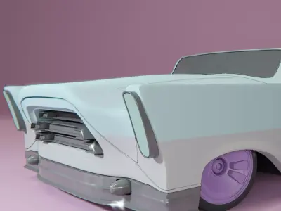 Retro-futuristic cruiser concept 3D model