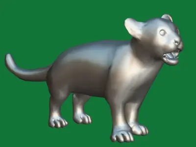 Clouded Leopard Cub Low-poly 3D model