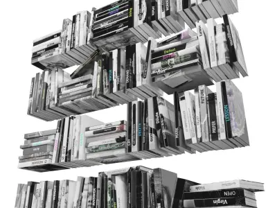 Books 150 pieces 2-3-5 Low-poly 3D model