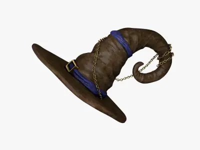 Wizard Hat Fantasy Witch Game Ready Low-poly 3D model