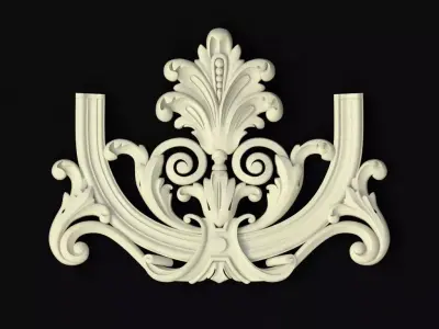 Central decor ornament for furniture 3D model 1042