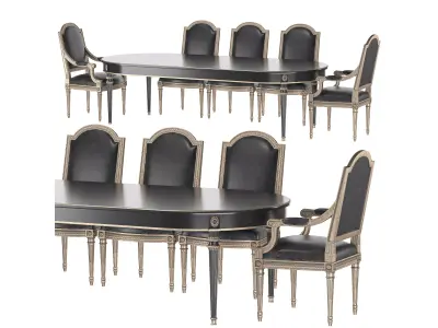 ebanista crillion dining table and chair 3D model