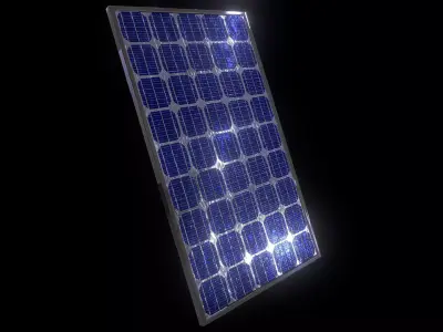 low poly solar panel 3 maps optimized gameready Low-poly 3D model