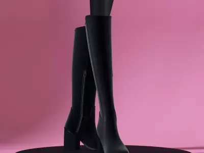 Campbell Black Suede Boots 3D model