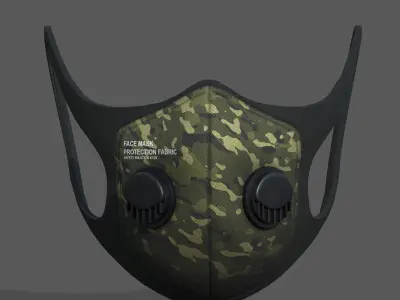 Gas mask protection futuristic fabric safety  Low-poly 3D model