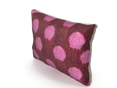 Patterned Velvet Pillow Pink Free 3D model