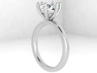Round Diamond Soltaire Ring 3877 3D print model
