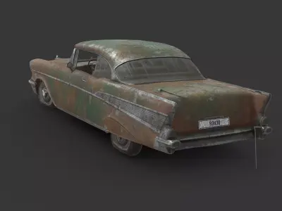 Abandoned Car - Chevrolet Bel Air Low-poly 3D model