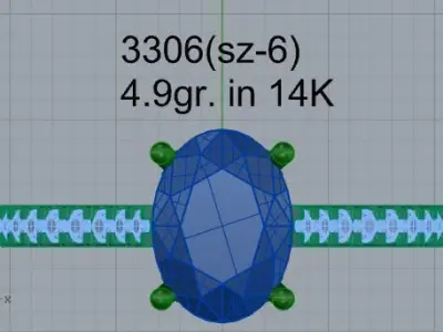 Oval Cut Ring 3306 Free 3D print model