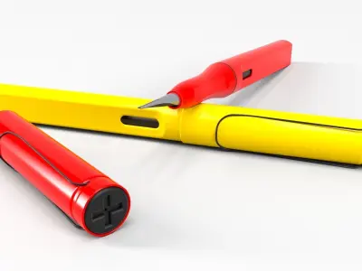 Modern plastic fountain pen 3D model
