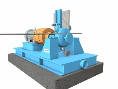 Water Centrifugal Pump PBR Low-poly 3D model