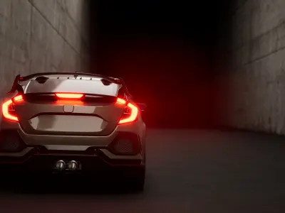 Low poly Honda Civic Type R Varis 2017  without logo Low-poly 3D model