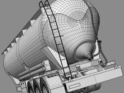 Tipping Trailer Silo 3D model