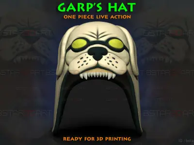 Garp Dog Hat - One Piece Live Action Cosplay 3D print model
