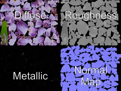 Lilac Hyacinth Flower Model Pack Low-poly 3D model