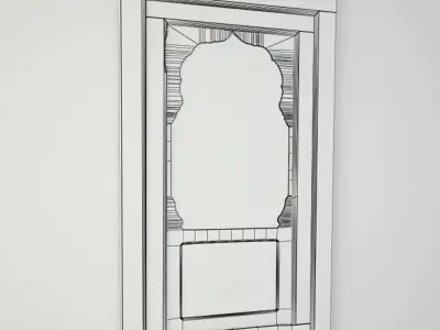 Jharokha Turquoise Blue Mirror 3D model