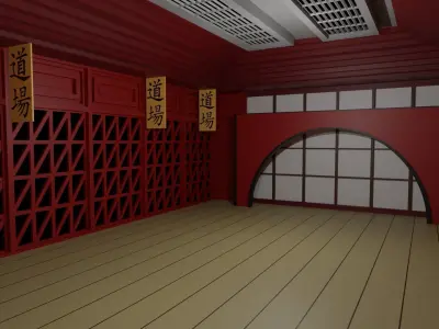 Karate Hall Low-poly 3D model