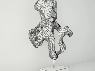 Teak Wood Table Top Decoration 3D model