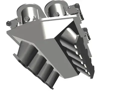 Pro Stock Tunnel Ram Intake with Split Dominator Carbs 3D print model