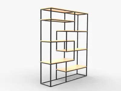 Modern Shelf Low-poly 3D model