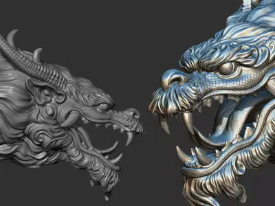 Chinese dragon head 3D print model