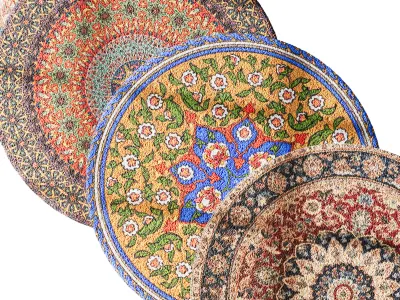 round carpet 3 3D model