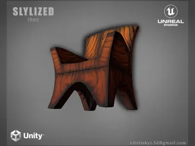Stylized Chair Free low-poly 3D model