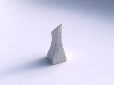 Vase squeezed and bent rectangle 2 with wavy grid plates 3D print model