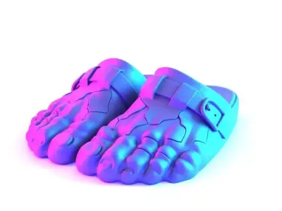 Green Hulk Foot Clogs shoes Props Second Life toy 3D print model