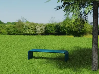 pipe bench Low-poly 3D model